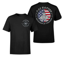 F-22 Raptor Defender Of Freedom Fighter Jet T-Shirt Two Side, Vintage Streetwear picture