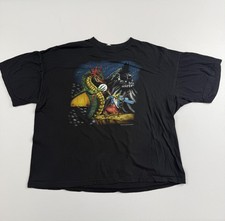 Vintage Thunder Sportswear Shirt Mens 2XL Black Dragon Wizard Graphic Tee Gothic picture