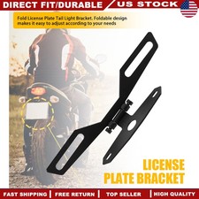 Adjustable Motorcycle License Plate Mount Holder Bracket Foldable Universal US picture