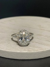 3.50Ct Oval Cut IGI Certified Lab Grown Diamond 14K White Gold Engagement Ring picture