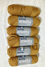 6 Skeins Of Yarn Autumn Gold Color Merino Wool Blend Superwash Yarn Filcolana picture