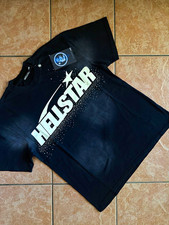 Hellstar Logo Graphic T-Shirt Men's S,L Black Cotton Crew Neck Short Sleeve picture