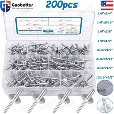200pcs Pop Rivets Assortment Aluminum 1/8