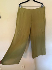 Harari Women's Sage Green Dress Pants Elastic Waist Solid Regular L picture