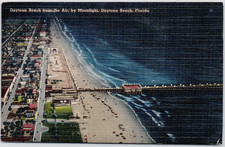Daytona Beach From The Air By Moonlight FL 1945 Postcard P-176 picture
