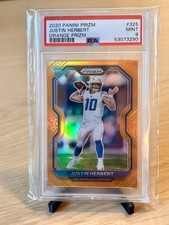 2020 Panini Prizm - Rookie Justin Herbert #325 Orange Prizm /249 (RC) PSA 9 picture