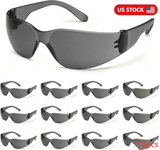 24 PR. GRAY SMOKE LENS SUNGLASSES Protective Eyewear Work Safety Glasses UV Z87+ picture