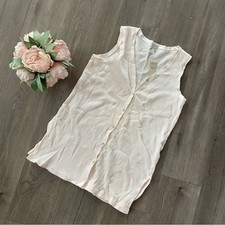 New Vintage Express Cream Waffle Knit Button Down Shirt Mini Dress picture