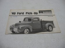 Instruction Sheet Only - Monogram 1940 Ford Pickup Early Iron Model Kit #8282 picture