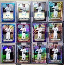 RANDY SANTANA 2026 BOWMAN CHROME 1ST REPTILIAN BLUE AUTO (#106/150) Tigers (12) picture