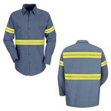 Red Kap Enhanced Visibility Hi Vis Reflective Work Towing Uniform Shirts LS picture