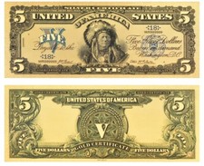  1899 SILVER CERTIFICATE  INDIAN CHIEF  $5 Rep.*Banknote  picture
