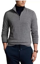 Polo Ralph Lauren Men’s Cotton Quarter Zip Sweater In Gray SizeXL Bloomingdale’s picture