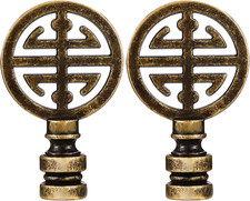 Honoson 2 Pcs Oriental Lamp Finials for Asian Brass, Metal, Antique Brass picture