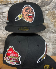Milwaukee Braves Indian New Era Fitted 59Fifty 1957 World Series Custom RARE NEW picture