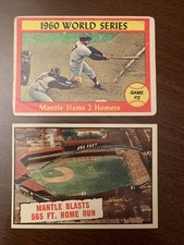 1961 Topps Mickey Mantle Slams Homers+Blasts HR 565 FT. New York Yankees(2)Cards picture