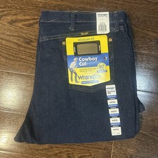 Wrangler Vintage Cowboy Cut, Reg Fit,Heavy Weight Stretch Blk Denim 44 x 32(tag) picture