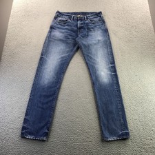 RRL Jeans Mens 31x32 Blue Slim Fit Faded Distressed Double Ralph Lauren Union picture