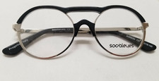 Social Eyes Italian Handmade Eyeglasses Frame KARSON C01 48/18-140 Black/Silver picture
