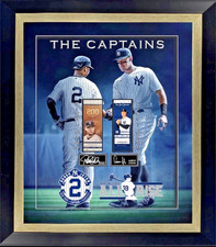 Aaron Judge /  Derek Jeter The Captains Yankees Framed Facsimile Auto W/ Tickets picture