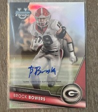 2023 Bowman University - Brock Bowers Chrome Prospect Autographs Refractor /499 picture