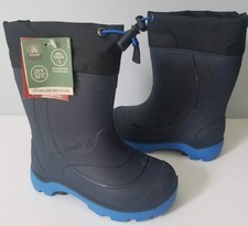 Kamik Snobuster 1 Kid's Waterproof Snow Boots Blue Insulated Pull On Sz 10 picture