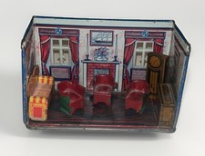 Vintage Marx Living Room Diorama “Newly Wed Series” Tin Litho Set & Accessories picture