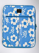 Vintage Roxy Y2K Blue White Daisy Floral Rolling Carry On Suitcase Luggage picture