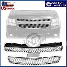 Chrome For Chevy Tahoe/Suburban LTZ 1500 2500 Grille 2007-2013 14 Upper Lower picture