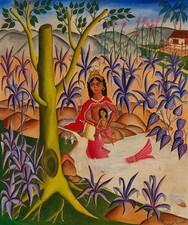 Rigaud Benoit : Ceremony under the Mapou : Voodoo : Hatian Spiritual Folk Art picture