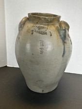 Early 19th Century Goodwin & Webster Salt-Glazed Stoneware Pottery Ovoid Jar picture