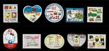 Japan 2014 Greetings Hello Kitty Sanrio Characters Used Set 82Y Sc# 3696 a-j picture