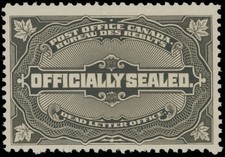 1913 CANADA OFFICIAL SEAL-DEAD LETTER OFFICE, NO VALUE IN BLACK BROWN NH UN.#OX4 picture
