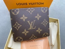 Men's Brown Bifold Wallet Folding Credit Card Logo Accent  picture