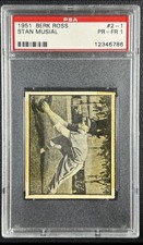 1951 BERK ROSS #2🔥Stan Musial🔥HOF🔥PSA 1 picture