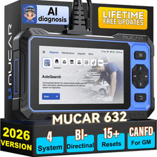 🔝2026 MUCAR 632 Lifetime Free Update Scanner Bidirectional All System Scan Tool picture