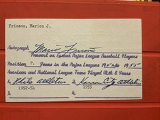 Marion Fricano 🔥🔥🔥🔥MLB: 1952 Philadelphia Athletics 🔥🔥🔥🔥🔥🔥Autograph 🧢 picture