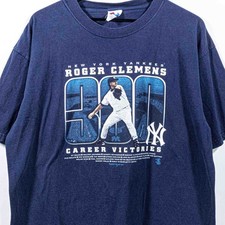Vintage Roger Clemens 300 Wins Shirt XL Yankees Majestic Y2K MLB Baseball 2003 picture