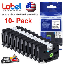 10PK For Brother P-Touch TZe-231 TZ-231 12mm White Standard Laminated Label Tape picture