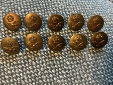 TEN second war ROYAL AIR FORCE  brass uniform buttons. picture