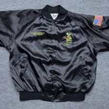 Vintage Biker Jacket Mens XL Black Satin Rat's Hole Chopper Biker 90s Germany picture