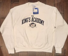 Champion The King's Academy Reverse Weave White Sweatshirt (Large to Fit) picture