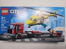 60343 RESCUE HELICOPTER TRANSPORT truck semi lego city town NEW legos set picture