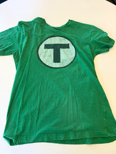 Men's Vintage “T” Boston Green Graphic Logo Crew Neck Tee M picture