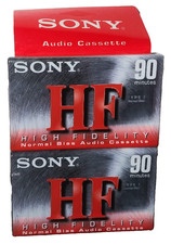 SONY HF 90 Minute Blank Audio Cassette Tapes 2 Pack Normal Bias Type I Sealed picture