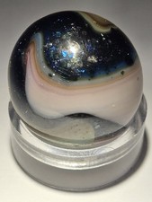 HTF Vintage Akro Agate  Blueblood Oxblood Swirl Experimental 6 Color Mint .61 UV picture