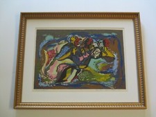 MARTIN ROSENTHAL SILKSCREEN SERIGRAPH MID CENTURY EXPRESSIONISM MODERNISM RARE picture
