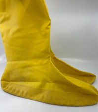 Yellow Hazmat Protective Latex Boot Chemical Safety Shoe Cover Large - Single Un picture