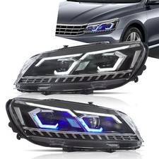 Pair LED Projector Headlights For 2011-15 VW Passat Factory Halogen Headlamps picture
