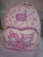 LOUNGEFLY HELLO KITTY SANRIO KUROMI MY MELODY LOVE HEART POCKET MINI BACKPACK picture